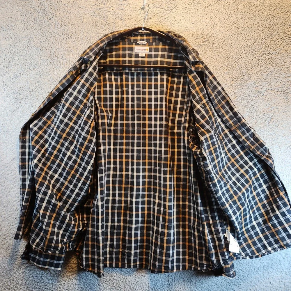 Carhartt Shirt‎ Mens 3XL Multicolor Relaxed Fit Plaid Cotton Pockets Button Down